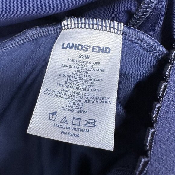 Lands End Tankini Top Deep Sea Navy Blue Size 22W Underwire - Picture 7 of 8